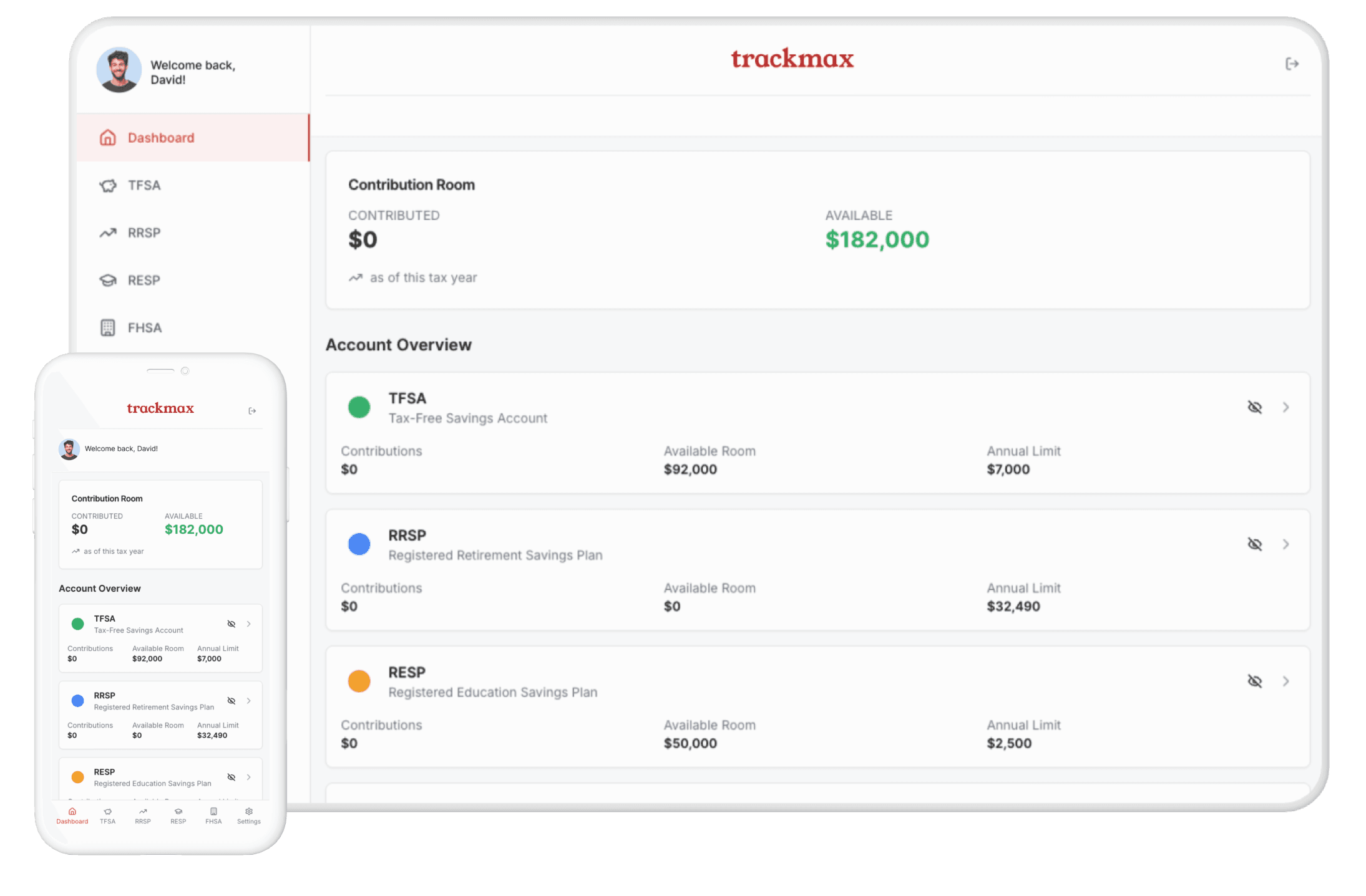 TrackMax dashboard on laptop and phone